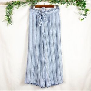 Anthropologie Blue Striped Wide Leg Pants
